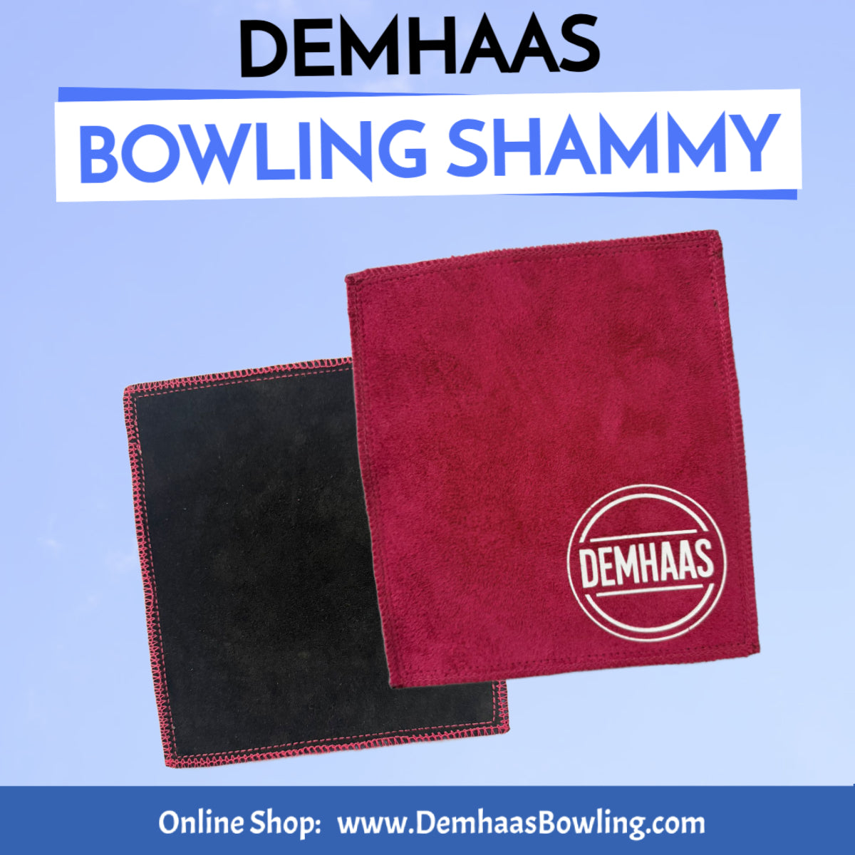 DEMHAAS square shammy, pink leather front with black back, oil absorber