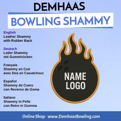 Personalized Rubber Back Leather Bowling Shammy – Shapes & Colors by DEMHAAS