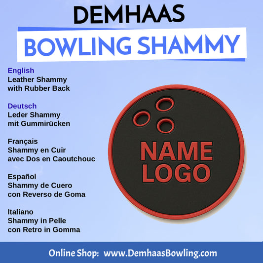 Personalized Rubber Back Leather Bowling Shammy – Shapes & Colors by DEMHAAS