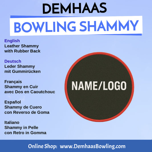 Personalized Rubber Back Leather Bowling Shammy – Shapes & Colors by DEMHAAS