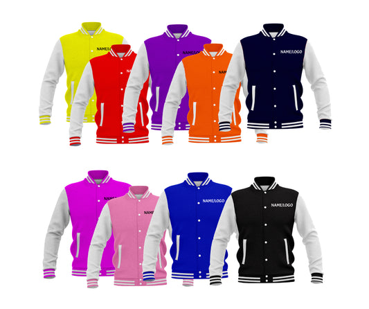 Personalized College Letterman Jacket Wool with Genuine Leather | Custom Bowling Team Varsity Jacket