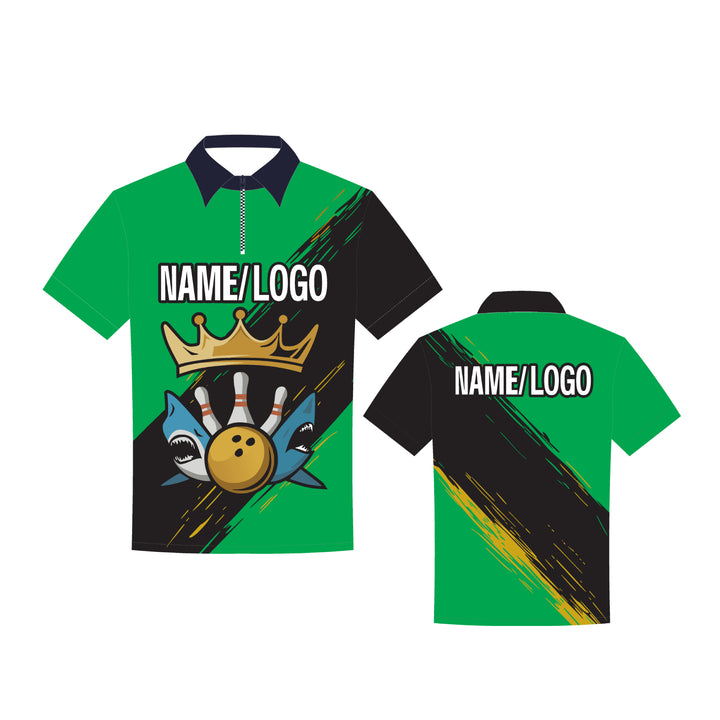 Custom Sublimated Bowling Shirt in Green with Logo – Custom Team Jersey