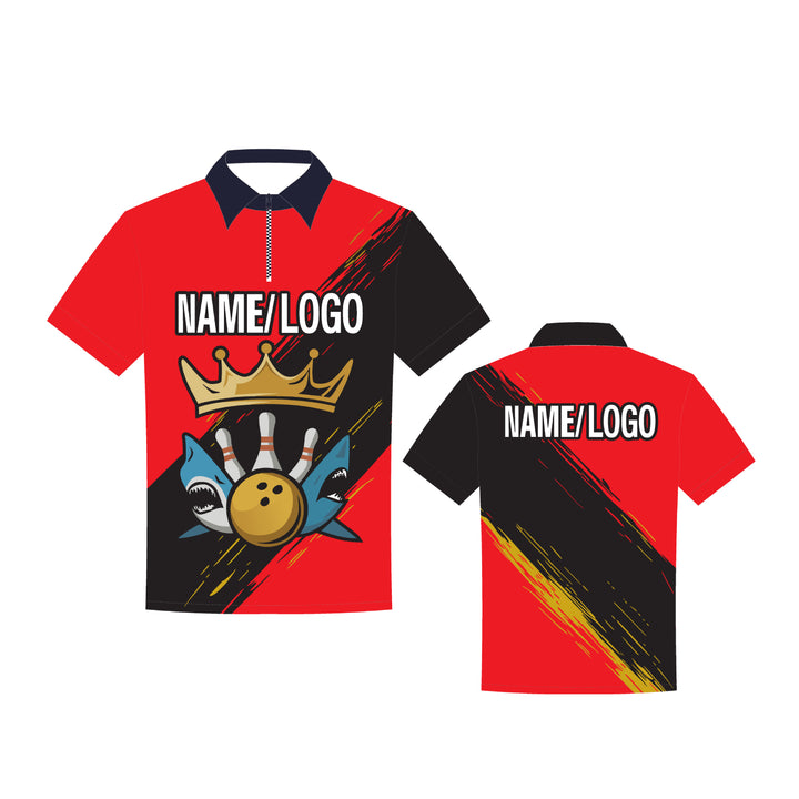 Custom Sublimated Bowling Shirt in Red with Logo – Personalized Team Shirt