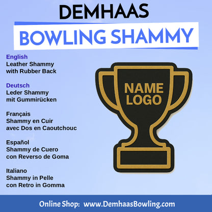 Personalized Rubber Back Leather Bowling Shammy – Shapes & Colors by DEMHAAS